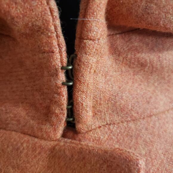 Akris Punto Wool Orange Marled Hidden Button Pocket Suit Jacket Blazer Size 10 - Picture 9 of 12